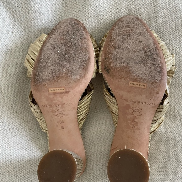 Loeffler Randall gold Penny heels 6.5 - Picture 3 of 4
